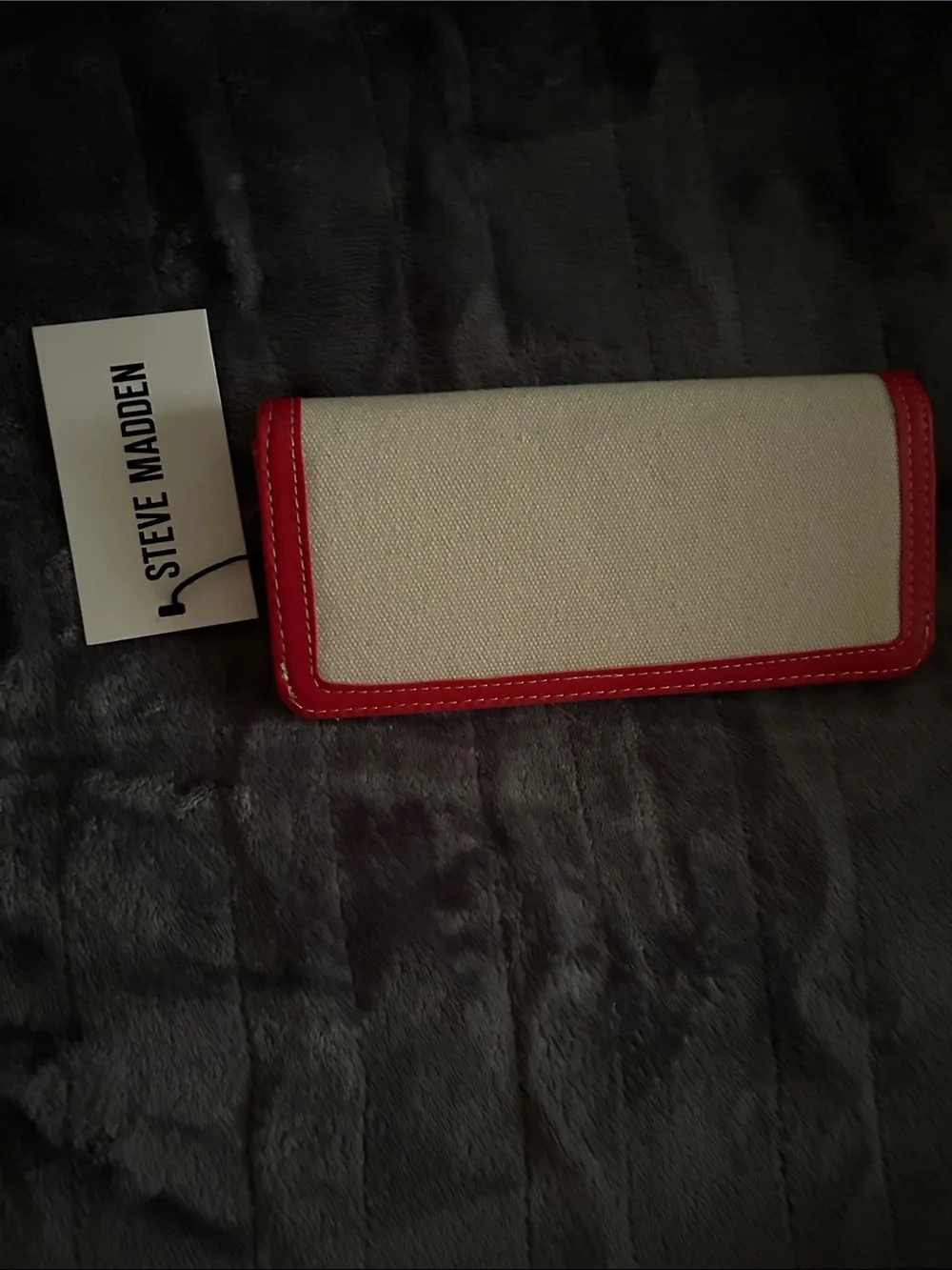 Steve Madden Red and Cream Cherry Embroidered Wallet